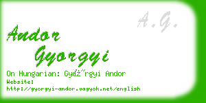 andor gyorgyi business card